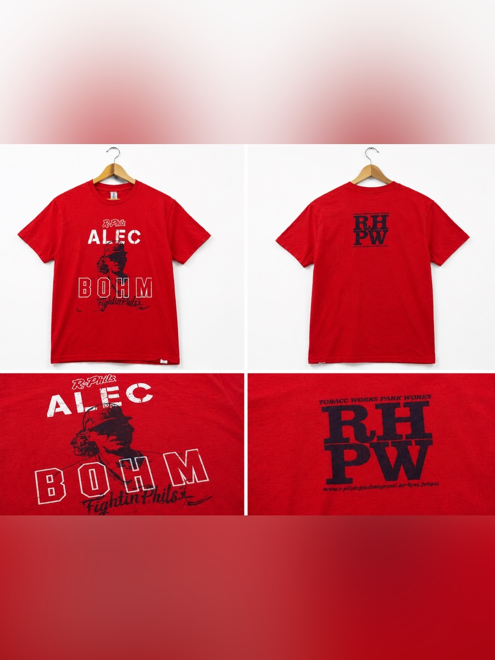 Alec Bohm Reading Phillies Red Graphic T-Shirt kids Short Sleeve Tee